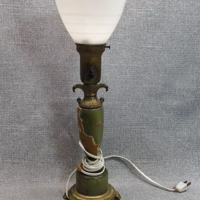 Table Lamp With Green Onyx Base