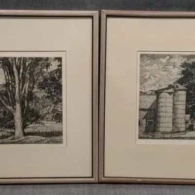 "Beyond The Elm" & "Two Silos" By Luigi Lucioni