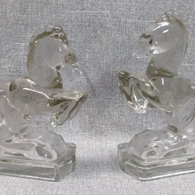 Glass Horse Bookends