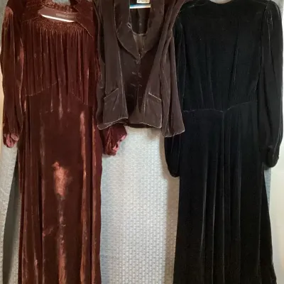 Velour Dresses and Jacket