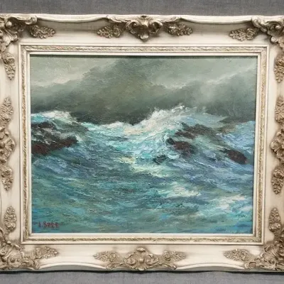 Oil Painting On Canvas Of Stormy Seascape