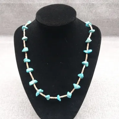 Heishi Shell & Turquoise Nuggets Necklace 