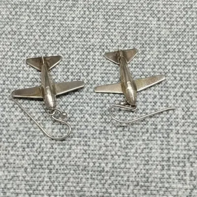 Sterling Airplane Earrings 