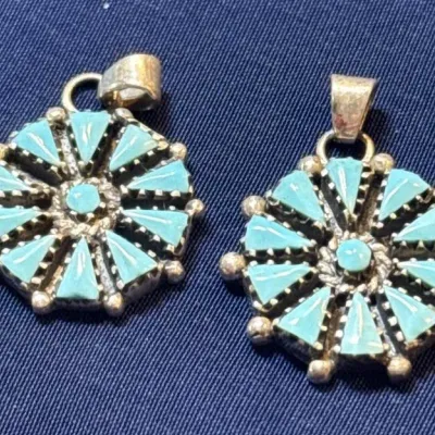 Zuni Sterling & Turquoise Pendants 