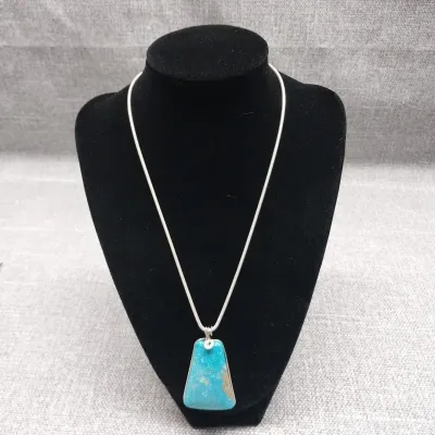 Sterling Chain with Turquoise Pendant 