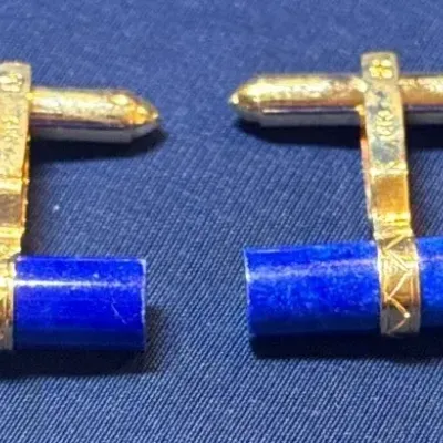 14k & Lapis Cuff Links