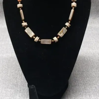 Abalone Necklace & Sterling Ring Size 7.75