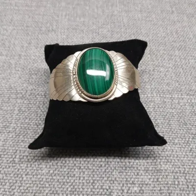 Sterling & Malachite Cuff Bracelet