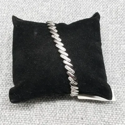 Sterling Bracelet With Diamond Chips