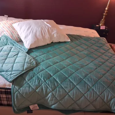 LIKE NEW SOFT QUILTED PLUSH QUEEN COMFORTER AND 2 FEATHER PILLOWS