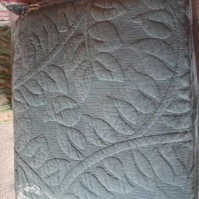 NEW QUEEN SIZE MARCIELO COMFORTER, 2 FEATHER PILLOWS
