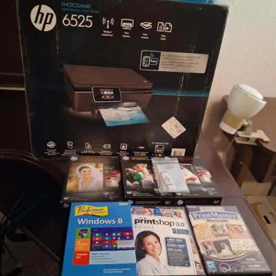 HP 6525 PHOTOSMART WIRELESS PRINTER AND SOME SOFTWARE