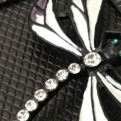 Matt Black Crystal inset Rhinestone’s Dragonfly Brooch