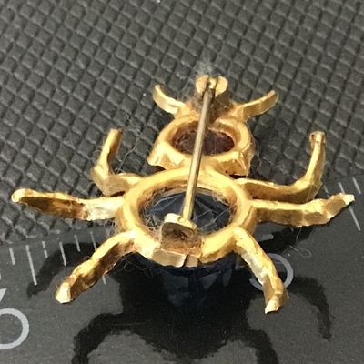 C Clasp Vintage Rhinestone Bug Insect Brooch