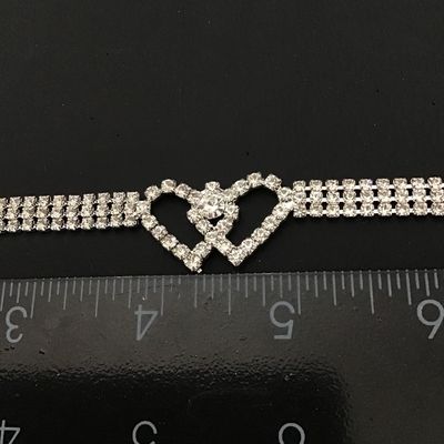 Silver tone rhinestone bracelet