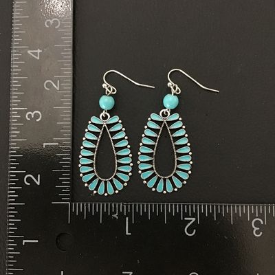 Blue enameled fashion earrings
