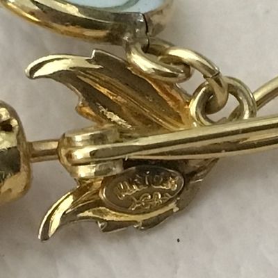 Bing and Grondahl Porcelain Gold Filled Denmark Vintage Pin
