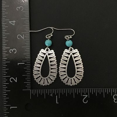 Blue enameled fashion earrings