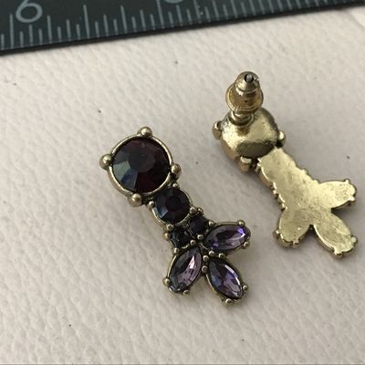 Lavender Rhinestone Fashion Earrings