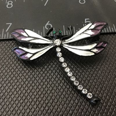 Matt Black Crystal inset Rhinestone’s Dragonfly Brooch