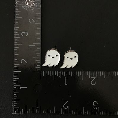 Enameled ghost stud Earrings