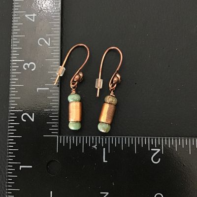 Stone and bead earrings