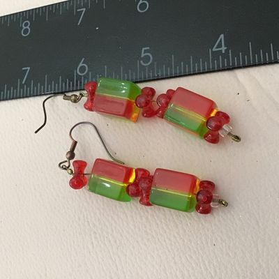 Vintage Multi Color Square Vintage Earrings