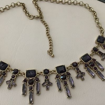 Lilac And Plum Glass Crystal Statement Necklace