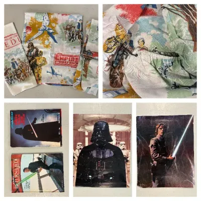 Star wars twin bed sheet set plus two posters two books