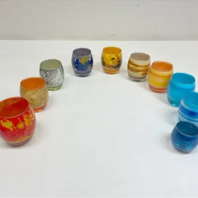 Solar system planetary glass votive holders