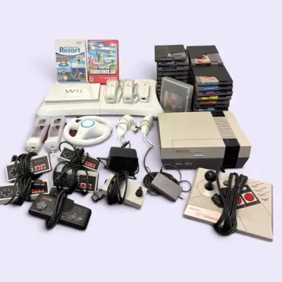 Nintendo nes system with lots of games plus wii equipment