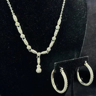 Swarovski white crystal emma necklace swarovskis dextera hoop earrings