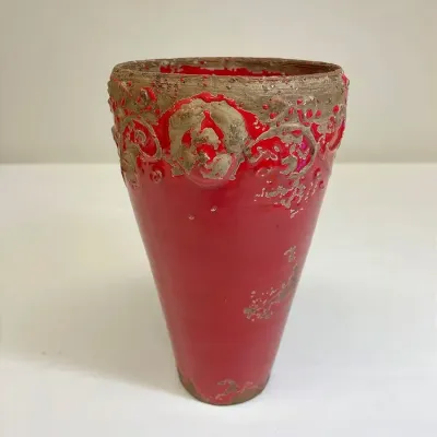 Large rustic italian red plantervase