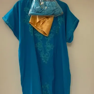 Vintage osama egyptian cotton embroidered galabeya kaftan set size 3