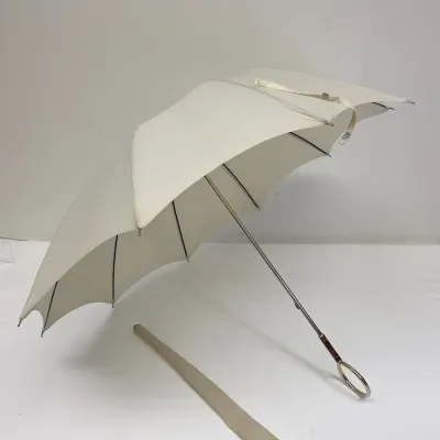 Vintage cream parasol with loop handle