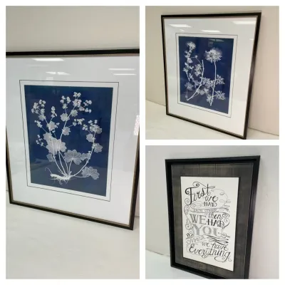 Medium sized framed wall art