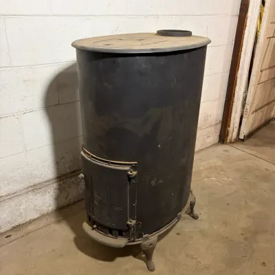 Vintage WWII-Era U.S. Army Cannon Space Heater – Military Barracks Stove
