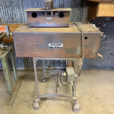 Vintage Lockformer 24-Gauge Pittsburgh Machine w/ Flanging Attachment & Rolling Stand