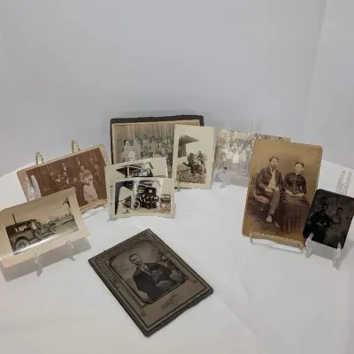 
Item Closing order

0
Ready
Collection of 10 Vintage Tintype, Cabinet Card & Real Photo Postcards