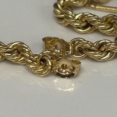 LOT 90: Acid Tested 10k Gold Braided Chain Earrings 1.1g