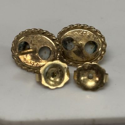 LOT 72: Sterling Post Rhinestone Earrings, 14k GF and Painted Porcelain Earrings & More