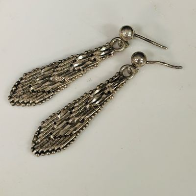 LOT 94: Vintage Art Deco-Style 925 Sterling Earrings 5.1g with 925 Sterling Bracelet 5.0g