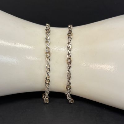 LOT 101: Set of (2) Michael Anthony 14k/925 Bracelets Gold Vermeil (3.5g/3.6g) with a Beau Craft 925 Sterling Adjustable Ring 6.1g