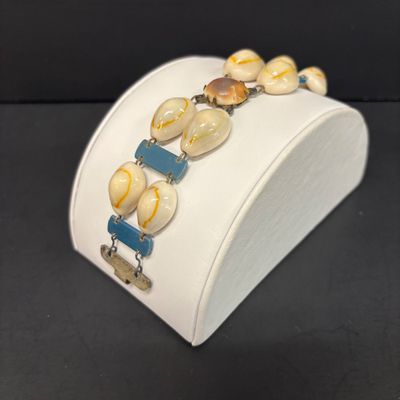 LOT 49: Vintique Cowrie Shell Bracelet Circa 1930 - 1940s