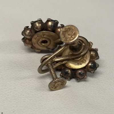 LOT 72: Sterling Post Rhinestone Earrings, 14k GF and Painted Porcelain Earrings & More