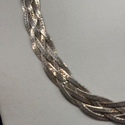LOT 51: Sterling 925 Braided Necklace 15.3g