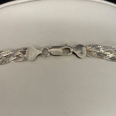 LOT 51: Sterling 925 Braided Necklace 15.3g