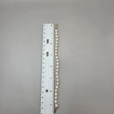 LOT: 56 Vintage Culture Pearl Demi Parure Necklace 20" Bracelet 9" with 14k Closures.