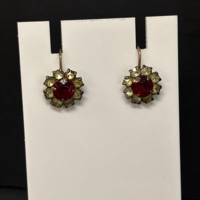 LOT 72: Sterling Post Rhinestone Earrings, 14k GF and Painted Porcelain Earrings & More