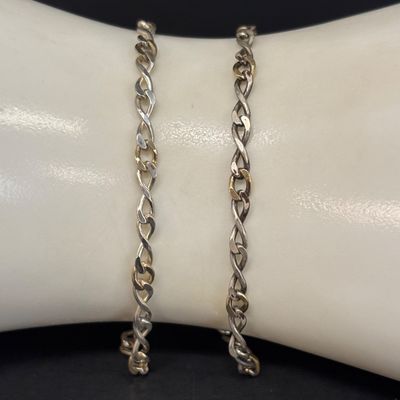 LOT 101: Set of (2) Michael Anthony 14k/925 Bracelets Gold Vermeil (3.5g/3.6g) with a Beau Craft 925 Sterling Adjustable Ring 6.1g